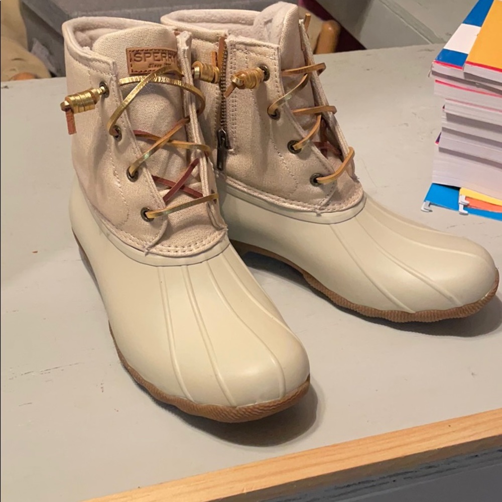 Sperry Duck boots.